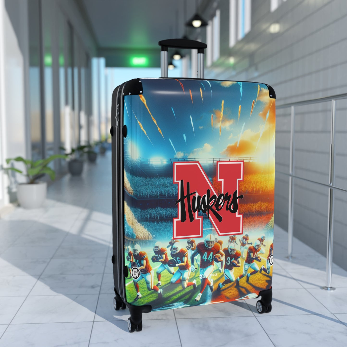 Football Team Luggage Bag Rolling Suitcase Spinner