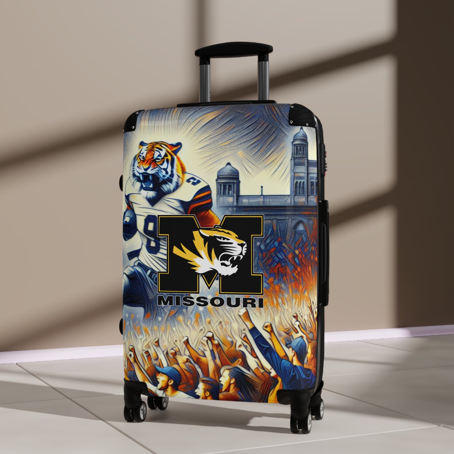 Missouri State University Tigers Football Team Luggage Bag Rolling Suitcase Spinner