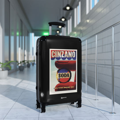 Cinzano Soda Aperitivo Dissetante Gradevolmente Amaro Vintage Posters Retro Ad Luggage Bag Rolling Suitcase Spinner