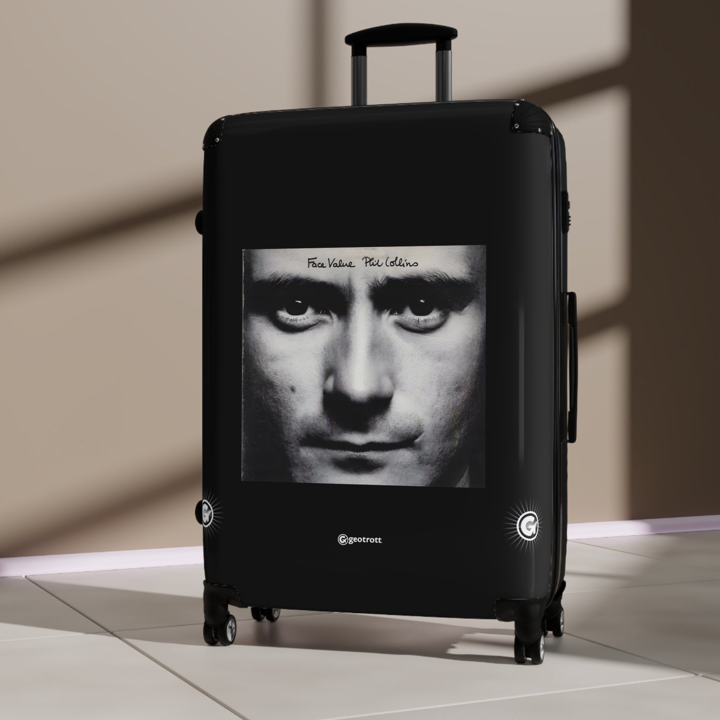 Phil Collins Face Value Eighties Music Album Luggage Bag Rolling Suitcase Spinner