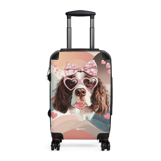 Lovable Springer Spaniel Whimsy Luggage Bag Rolling Suitcase Spinner