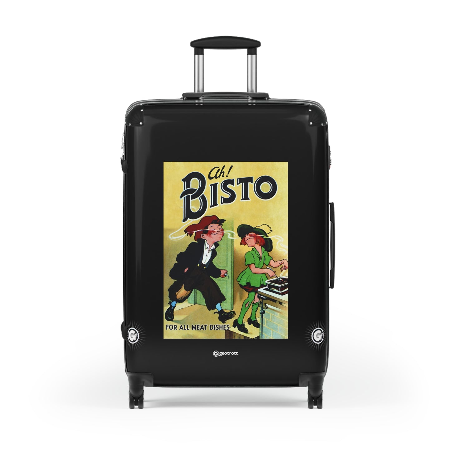 Ah Bisto For All Meat Dishes Vintage Posters Retro Ad Luggage Bag Rolling Suitcase Spinner