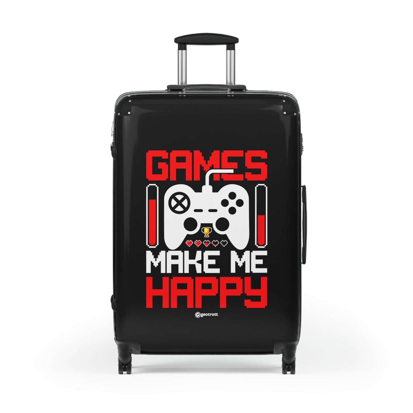 Games Make me Happy Gamer Gaming Suitcase-Bags-Geotrott