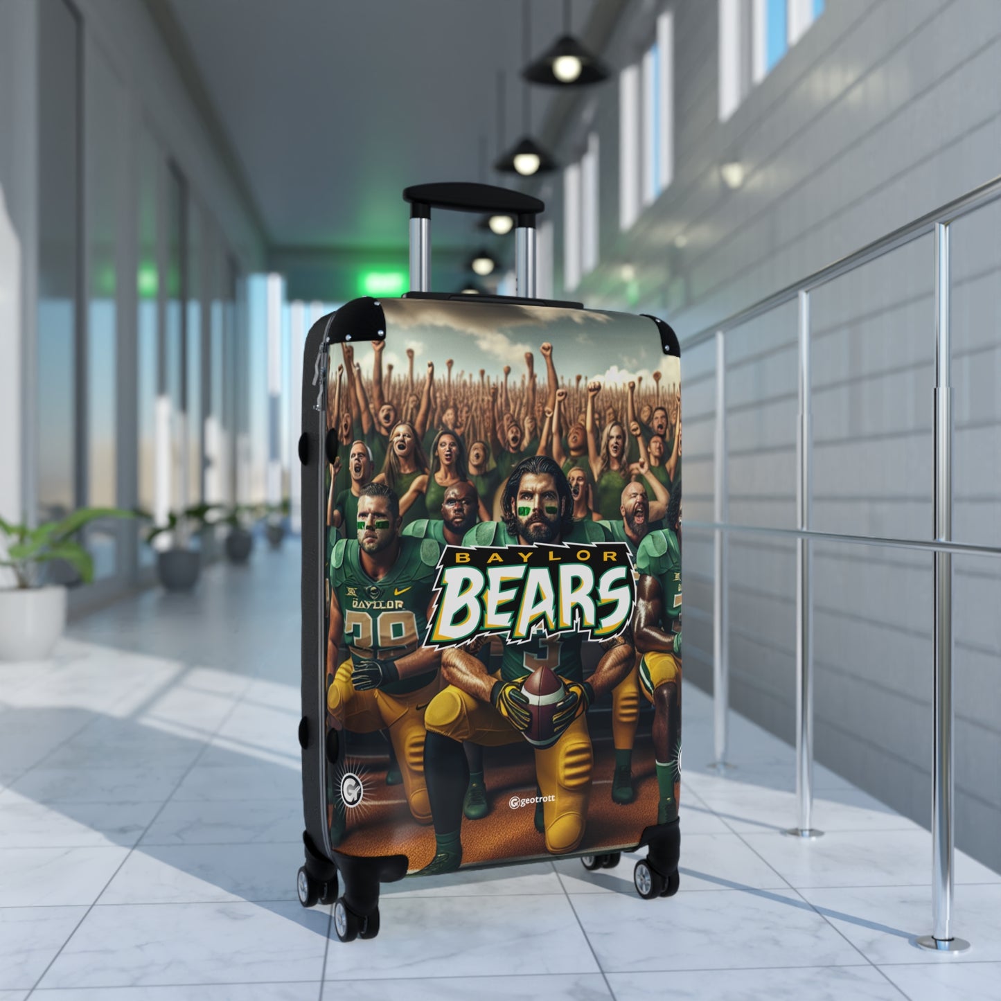 Baylor University Bears Football Team Luggage Bag Rolling Suitcase Spinner