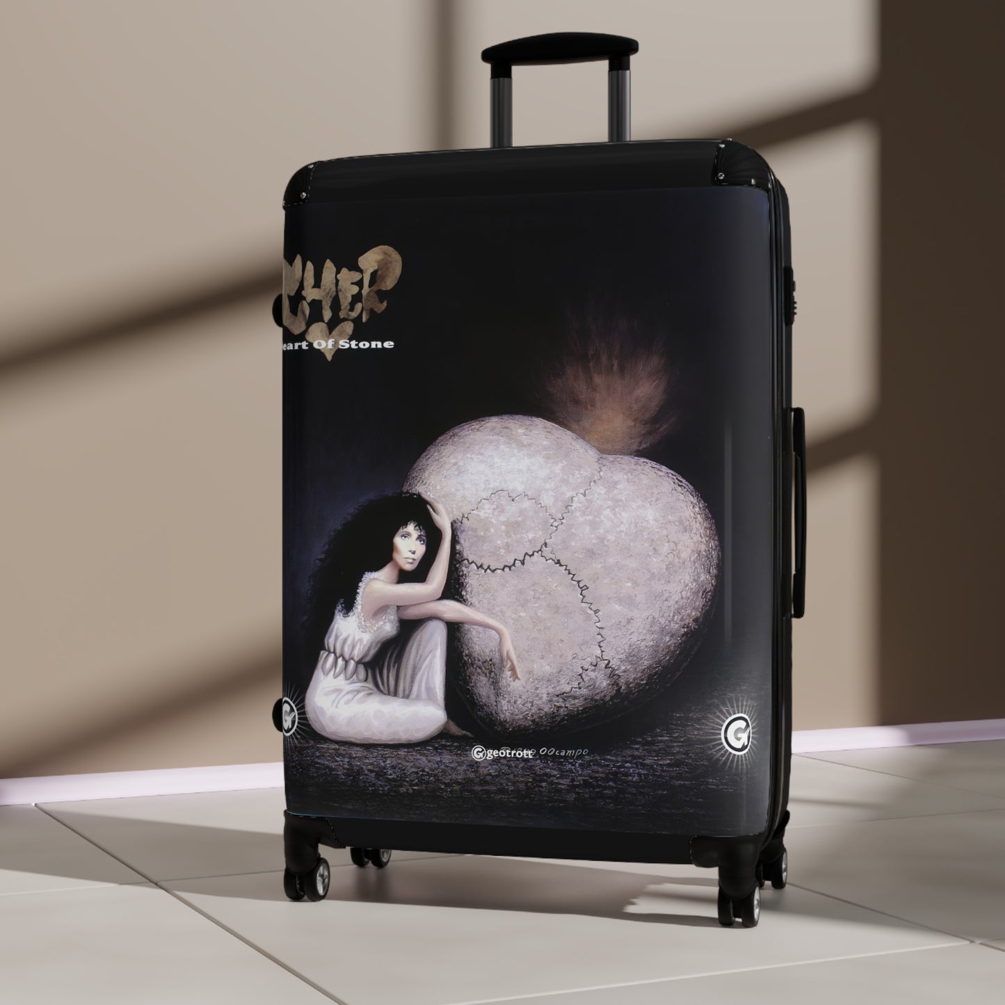 Cher Heart of Stone Eighties Music Album Luggage Bag Rolling Suitcase Spinner