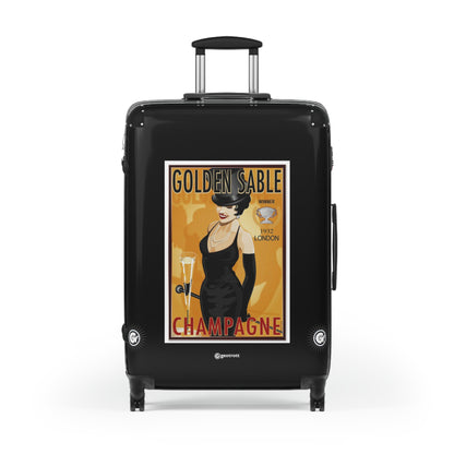 Champagne Golden Sable Vintage Posters Retro Ad Luggage Bag Rolling Suitcase Spinner