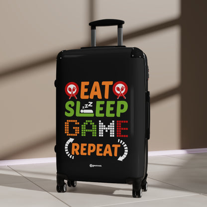 Eat Sleep Game Repeat Gamer Gaming Suitcase-Bags-Geotrott