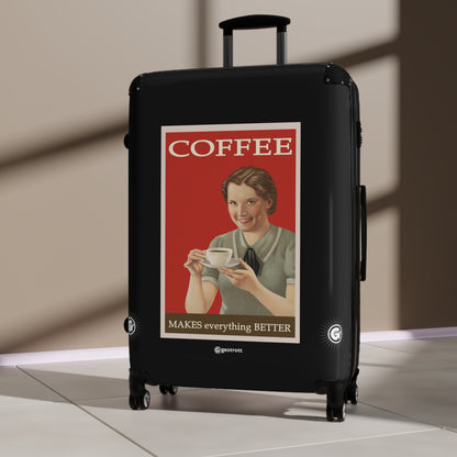 Coffee Makes everything Better Vintage Posters Retro Ad Luggage Bag Rolling Suitcase Spinner