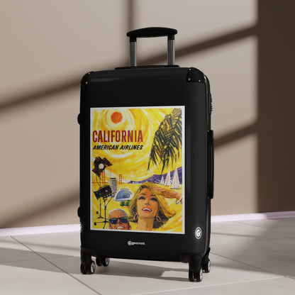 California American Airlines Vintage Posters Retro Ad Luggage Bag Rolling Suitcase Spinner