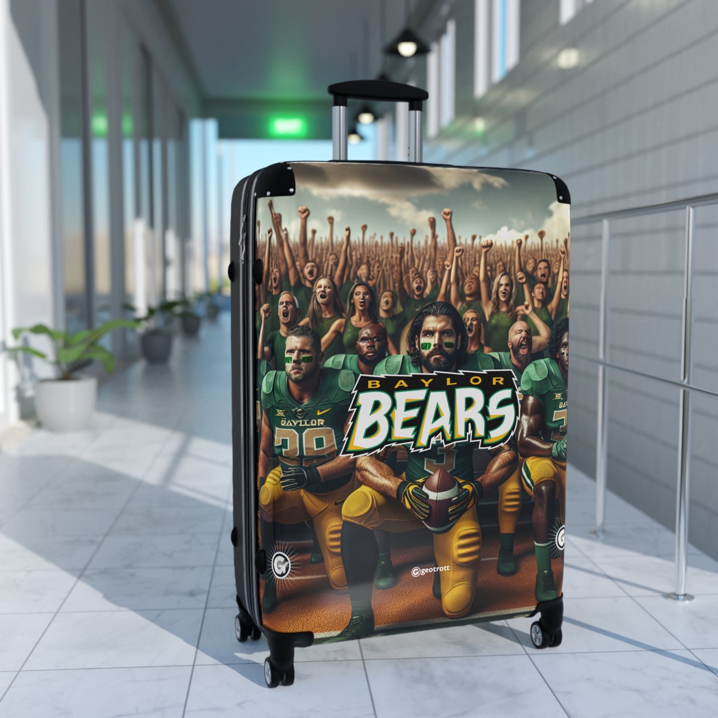 Baylor University Bears Football Team Luggage Bag Rolling Suitcase Spinner