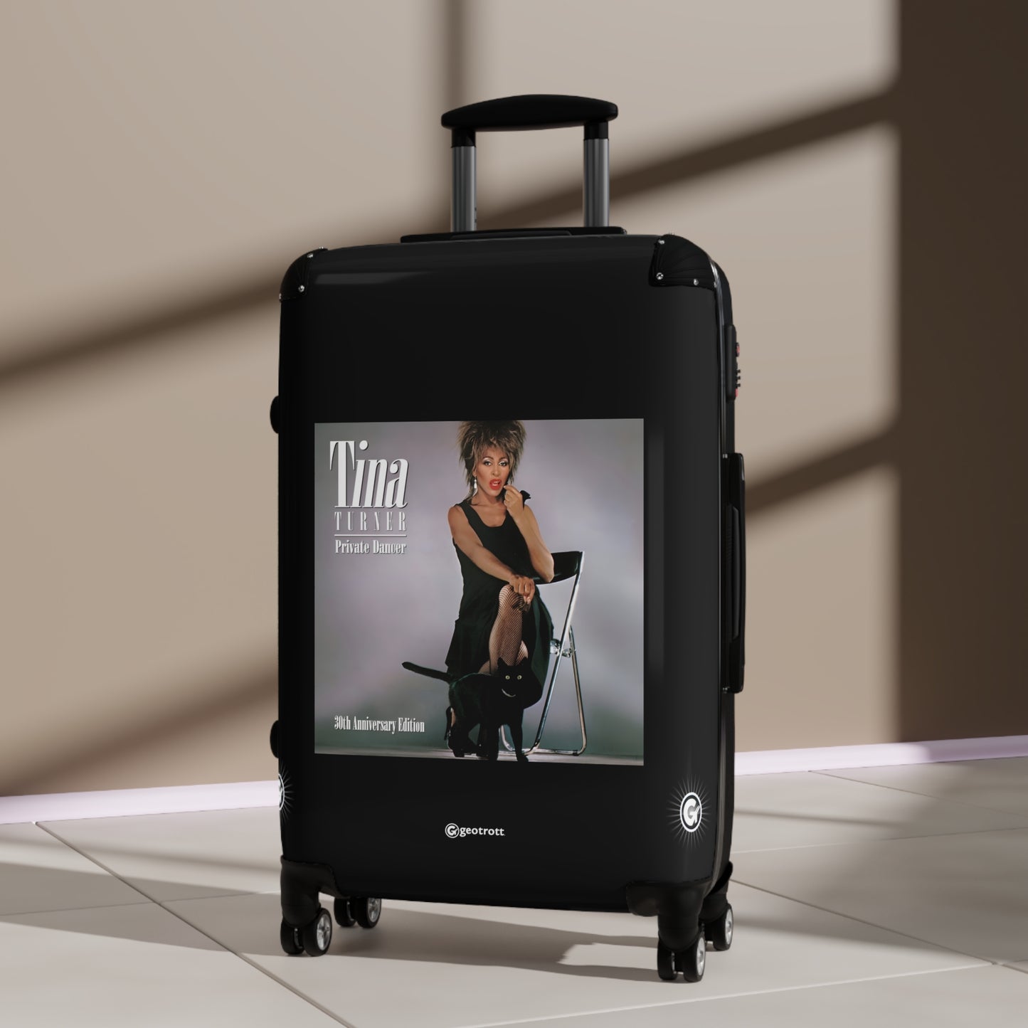 Tina Turner Private Dancer Eighties Music Album Luggage Bag Rolling Suitcase Spinner