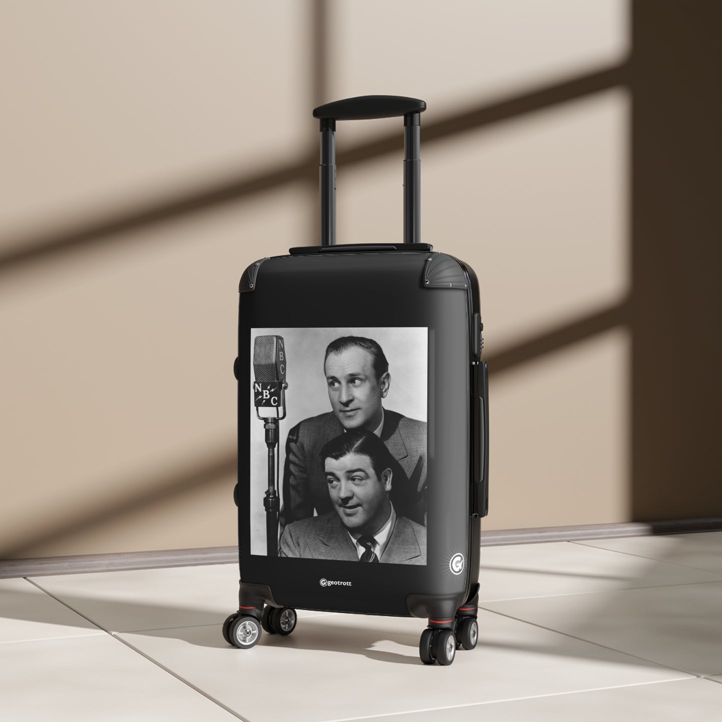 Abbott and Costello, comprising Bud Abbott and Lou Costello Vaudeville Radio Film and TV 20TH CENTURY Photos Luggage Bag Rolling Suitcase Spinner