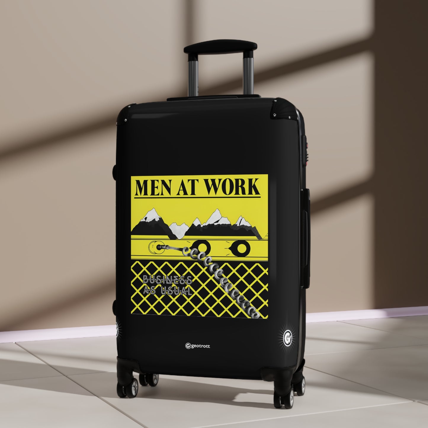 Men at work Business as Usual Eighties Music Album Luggage Bag Rolling Suitcase Spinner