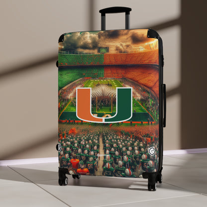 Miami University Hurricanes Football Team Luggage Bag Rolling Suitcase Spinner