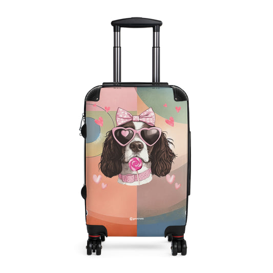 Playful Spaniel Romance Luggage Bag Rolling Suitcase Spinner