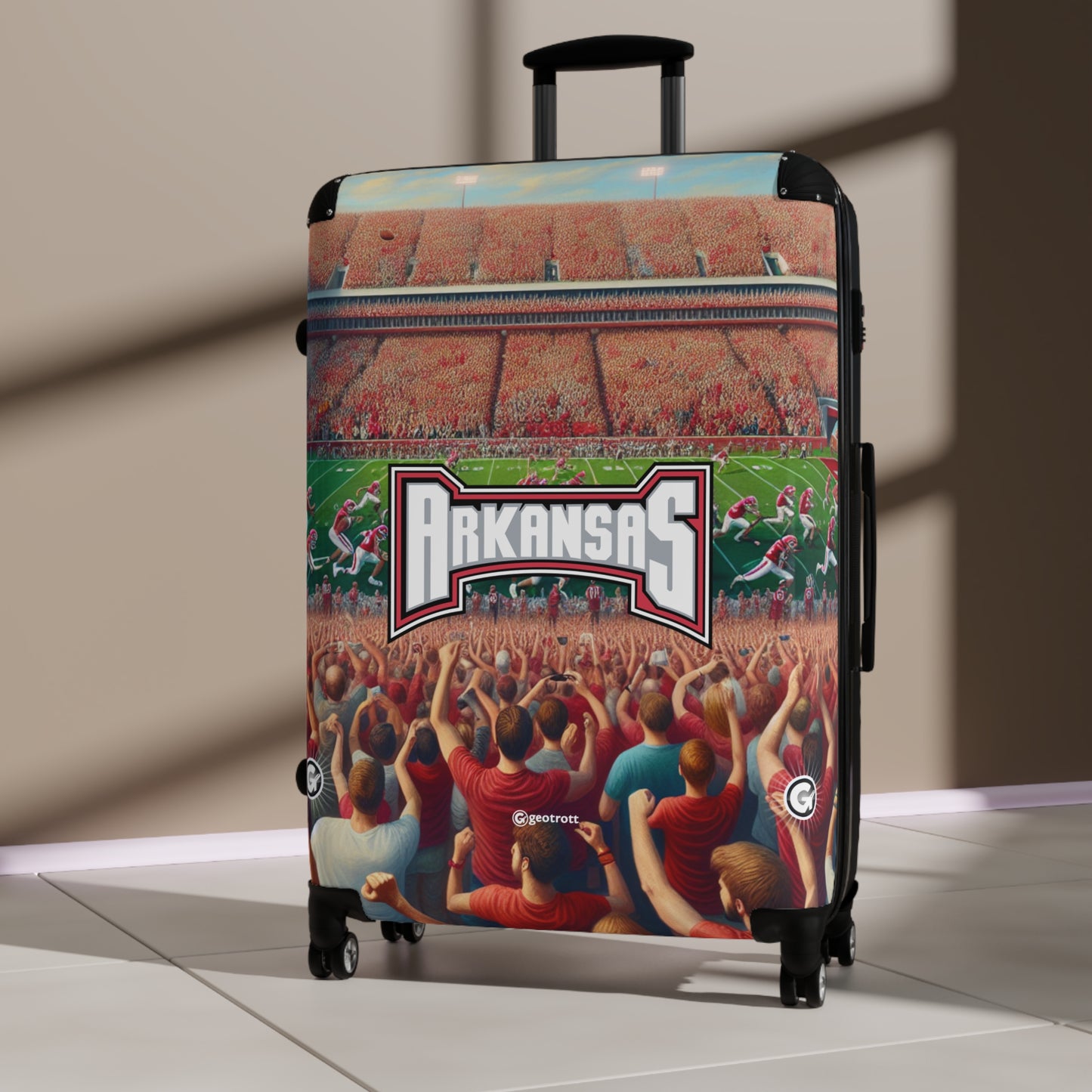 Arkansas University Razorbacks Football Team Luggage Bag Rolling Suitcase Spinners