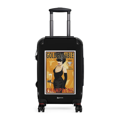 Champagne Golden Sable Vintage Posters Retro Ad Luggage Bag Rolling Suitcase Spinner