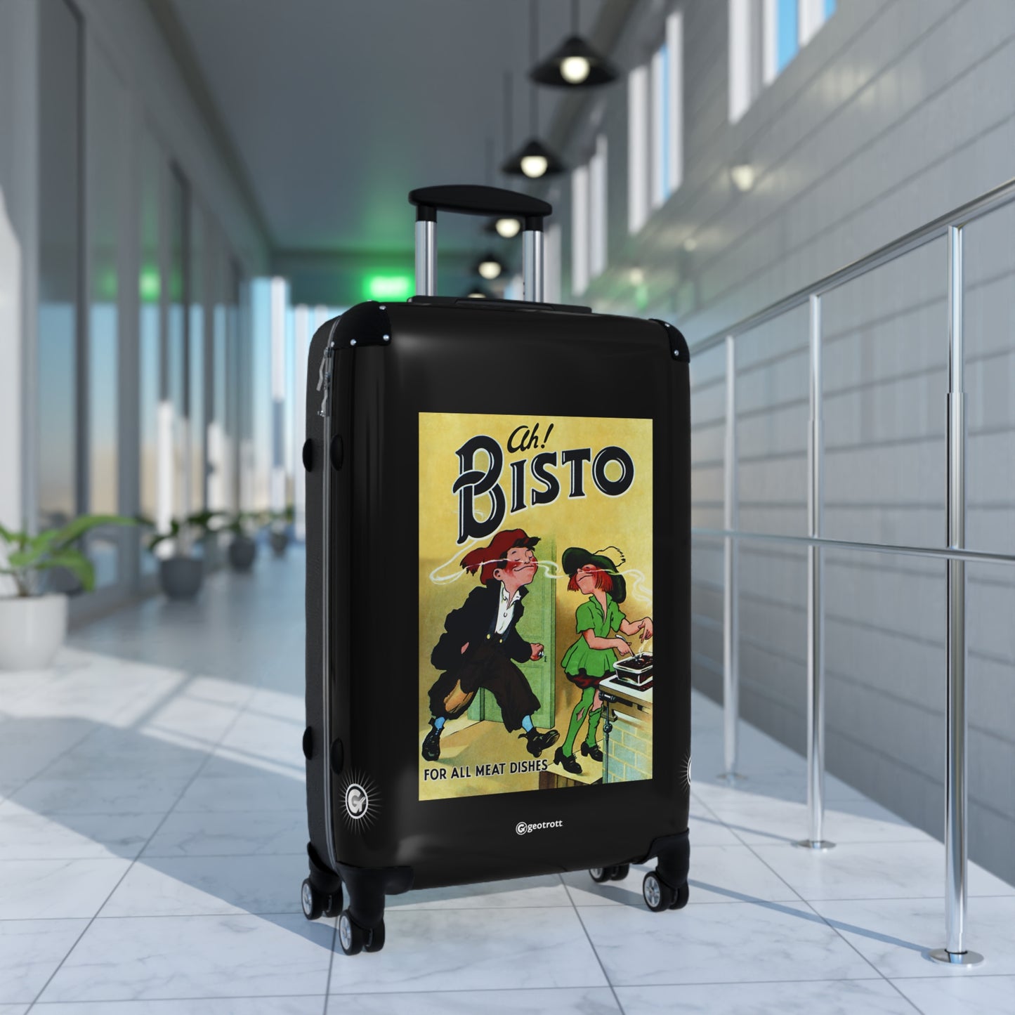 Ah Bisto For All Meat Dishes Vintage Posters Retro Ad Luggage Bag Rolling Suitcase Spinner