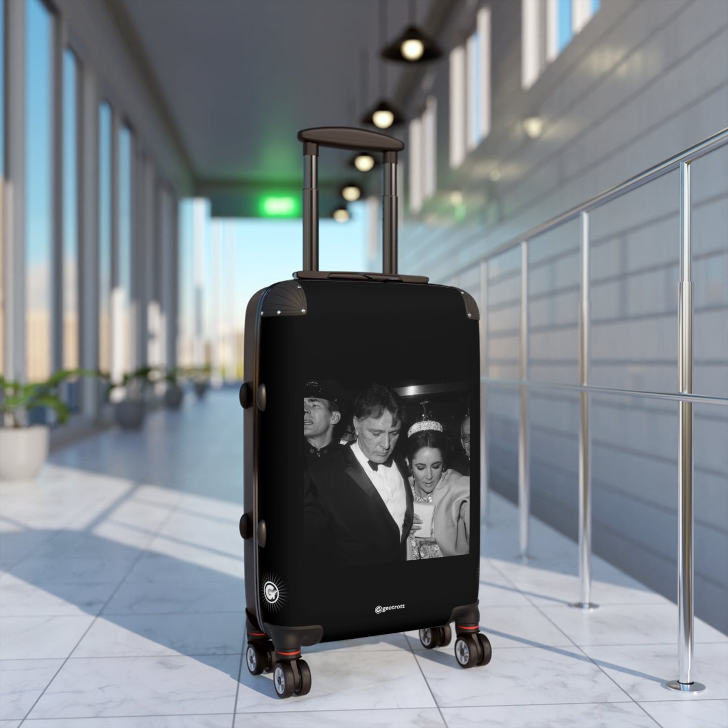 Elizabeth Taylor and Richard Burton En Route to Hotel 20TH CENTURY Photos Luggage Bag Rolling Suitcase Spinner