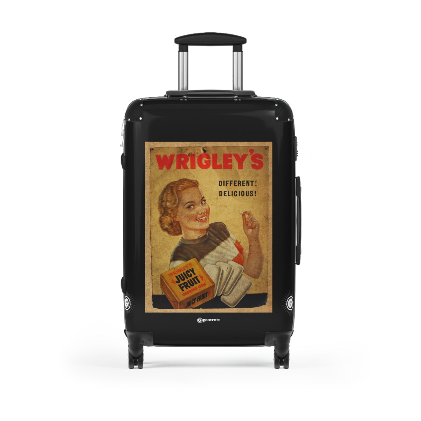 Wrigleys Juicy Fruit Chewing Gum Vintage Posters Retro Ad Luggage Bag Rolling Suitcase Spinner