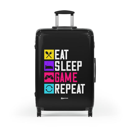 Eat Sleep Game Repeat 2 Gamer Gaming Suitcase-Bags-Geotrott