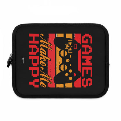 Games Make me Happy Gamer Gaming Laptop Sleeve