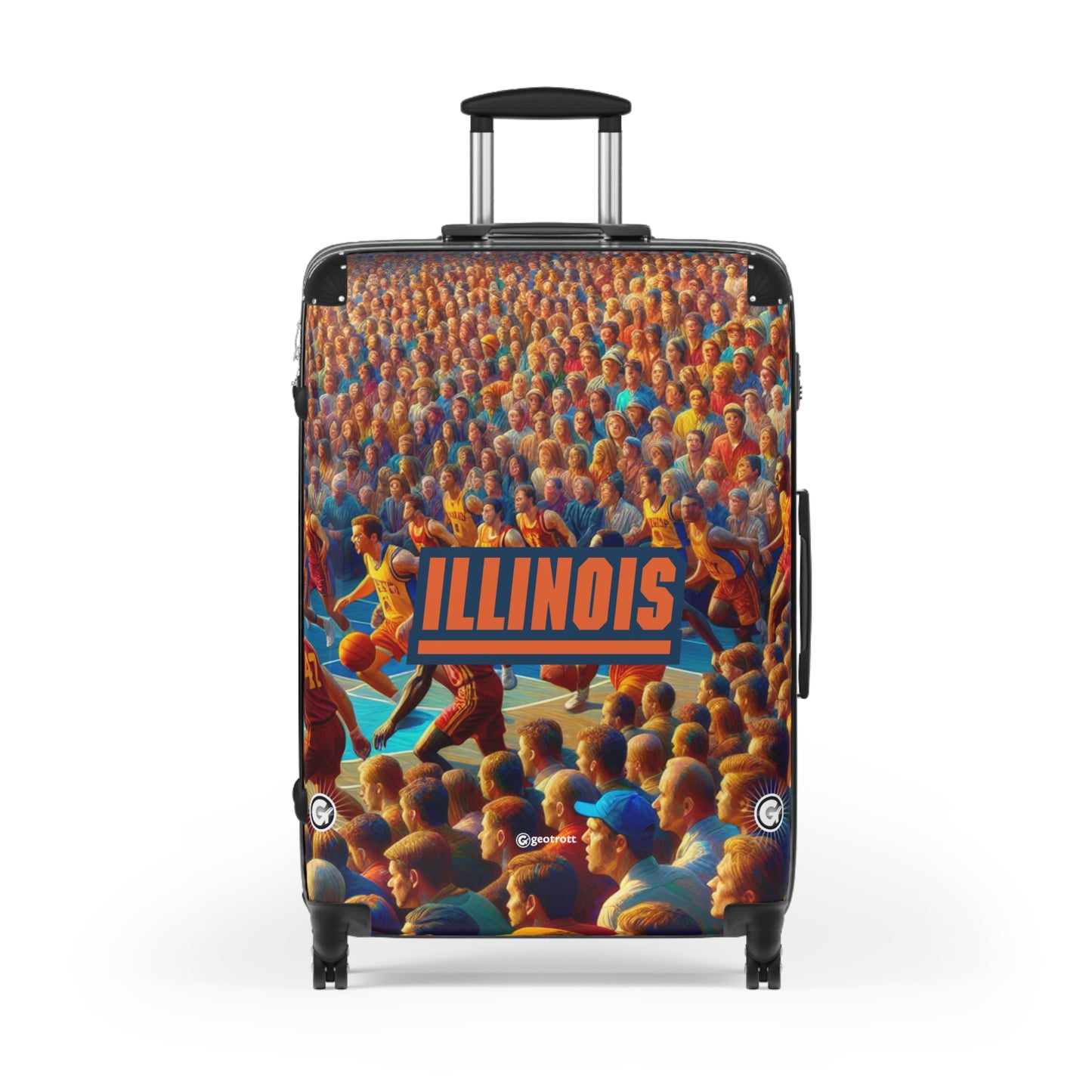 Illinois Fighting Illini men's Basketball Team Luggage Bag Rolling Suitcase Spinner