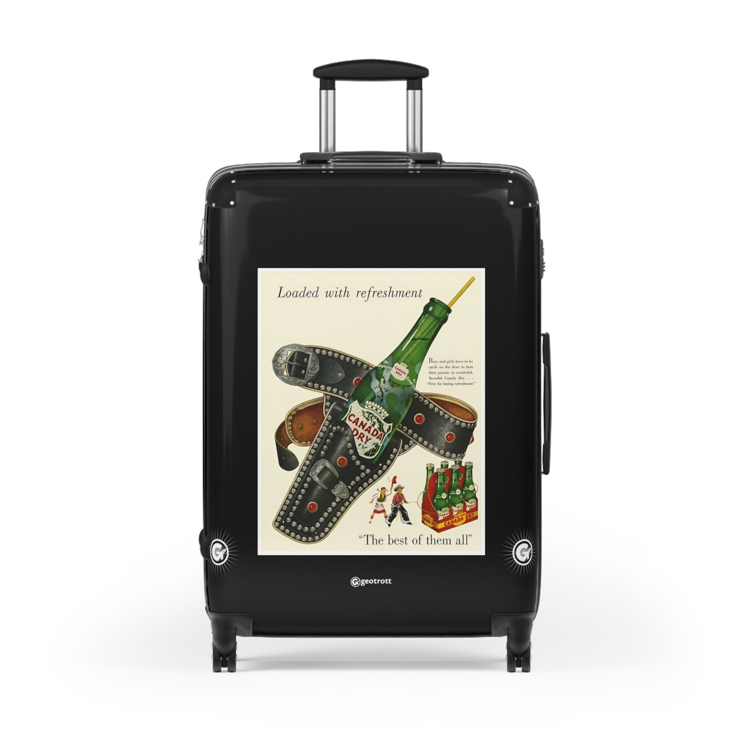 Canada Dry Club Soda Sparking Water Vintage Posters Retro Ad Luggage Bag Rolling Suitcase Spinner