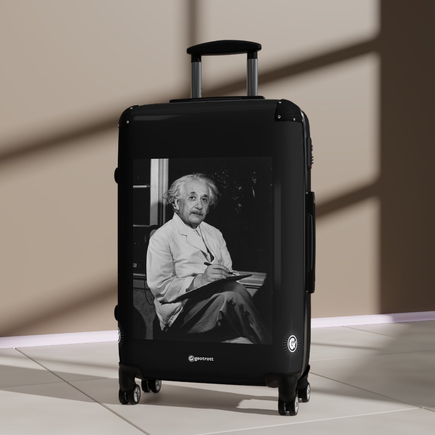 Albert Einstein two days before turning 65  20TH CENTURY Photos Luggage Bag Rolling Suitcase Spinner