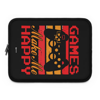 Games Make me Happy Gamer Gaming Laptop Sleeve