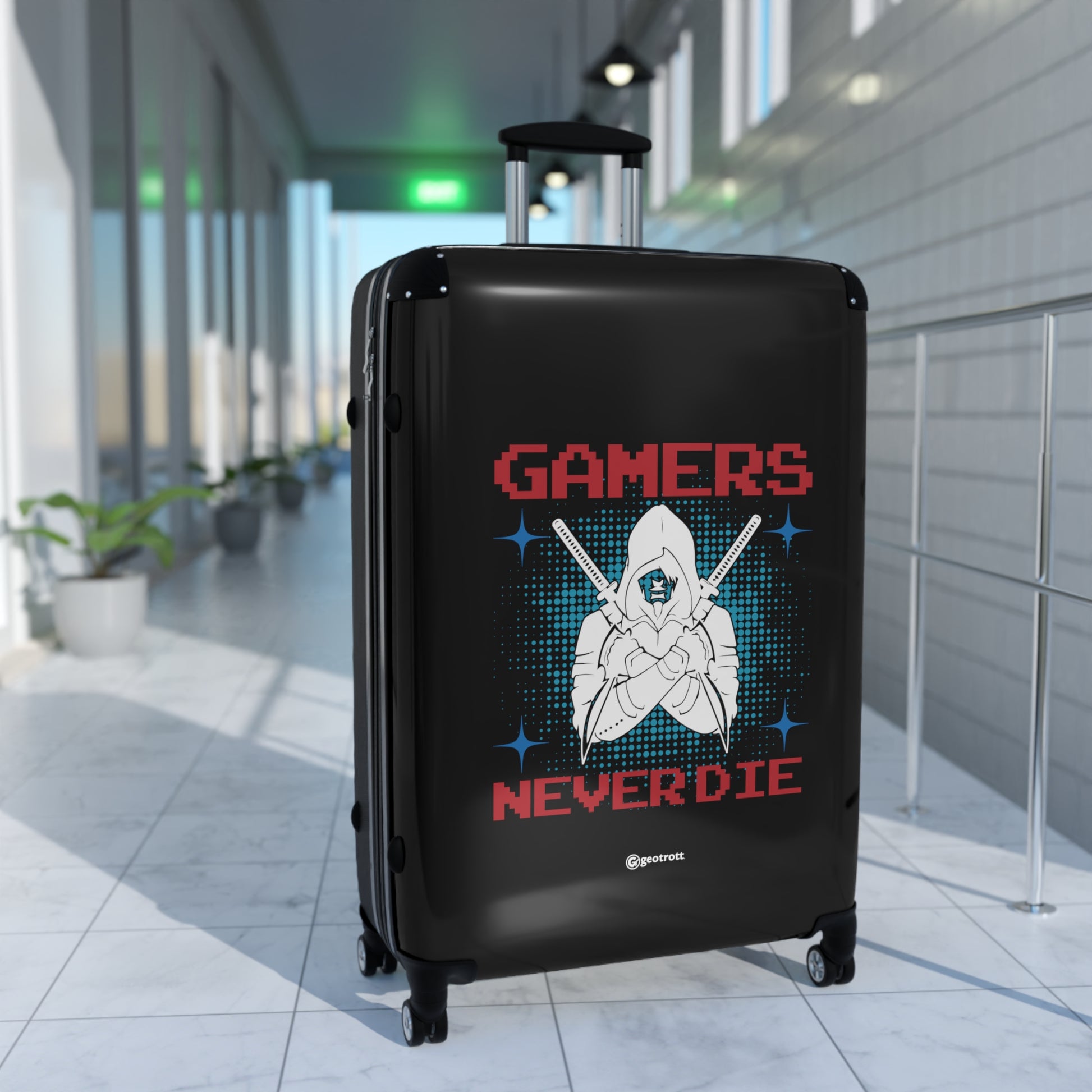 Gamers Never Die 3 Gamer Gaming Suitcase-Bags-Geotrott