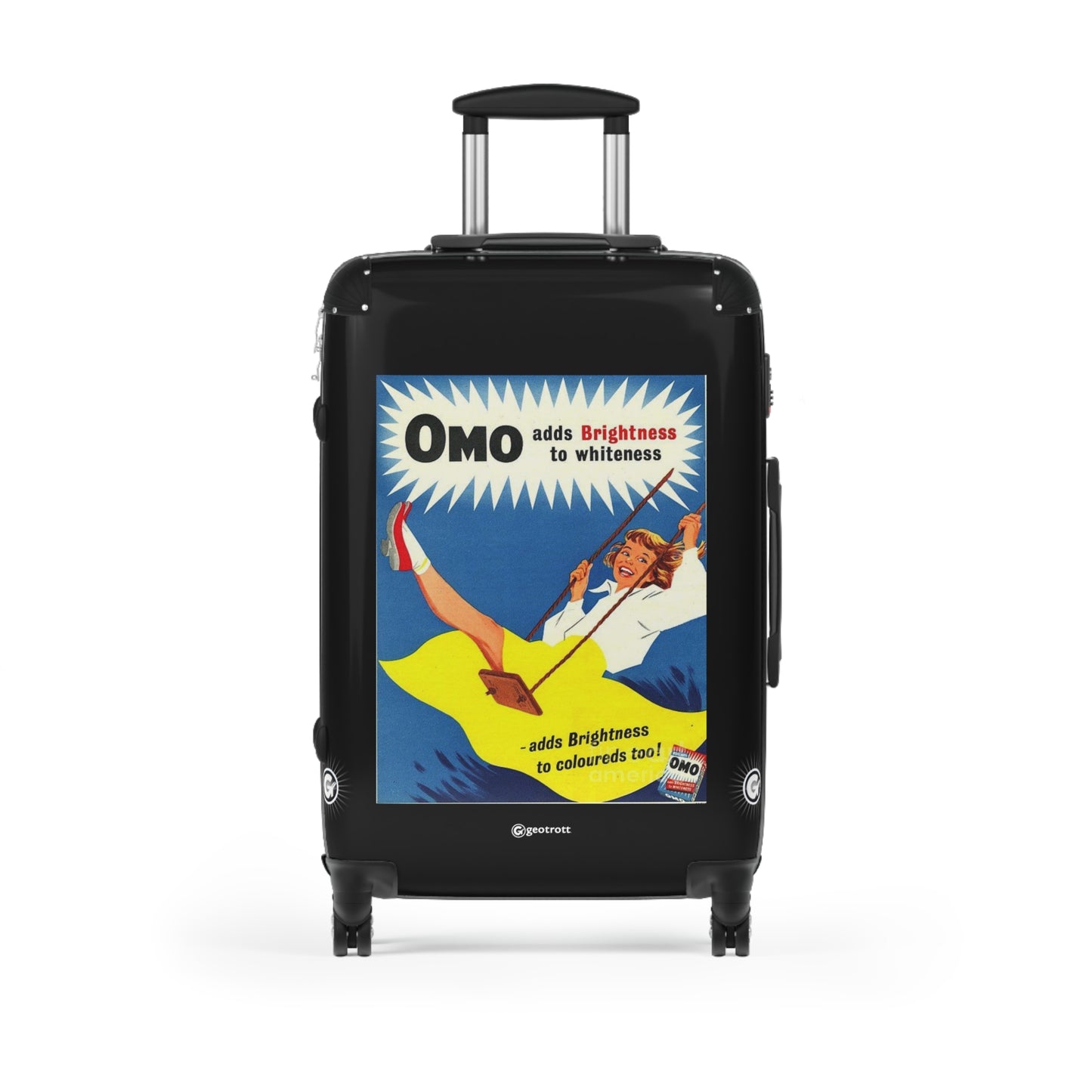 Omo Liquid Laundry Detergent Vintage Posters Retro Ad Luggage Bag Rolling Suitcase Spinner