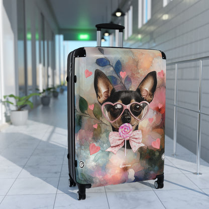 Lollipop Dreams Chihuahua Luggage Bag Rolling Suitcase Spinner