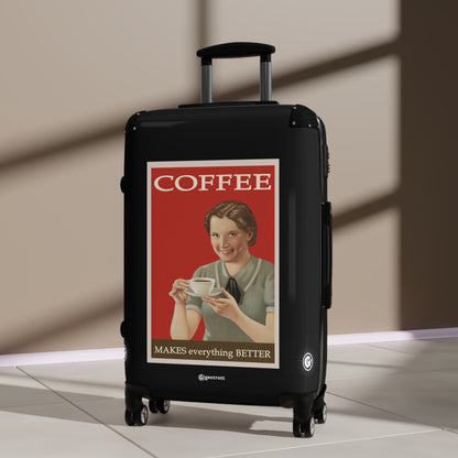 Coffee Makes everything Better Vintage Posters Retro Ad Luggage Bag Rolling Suitcase Spinner