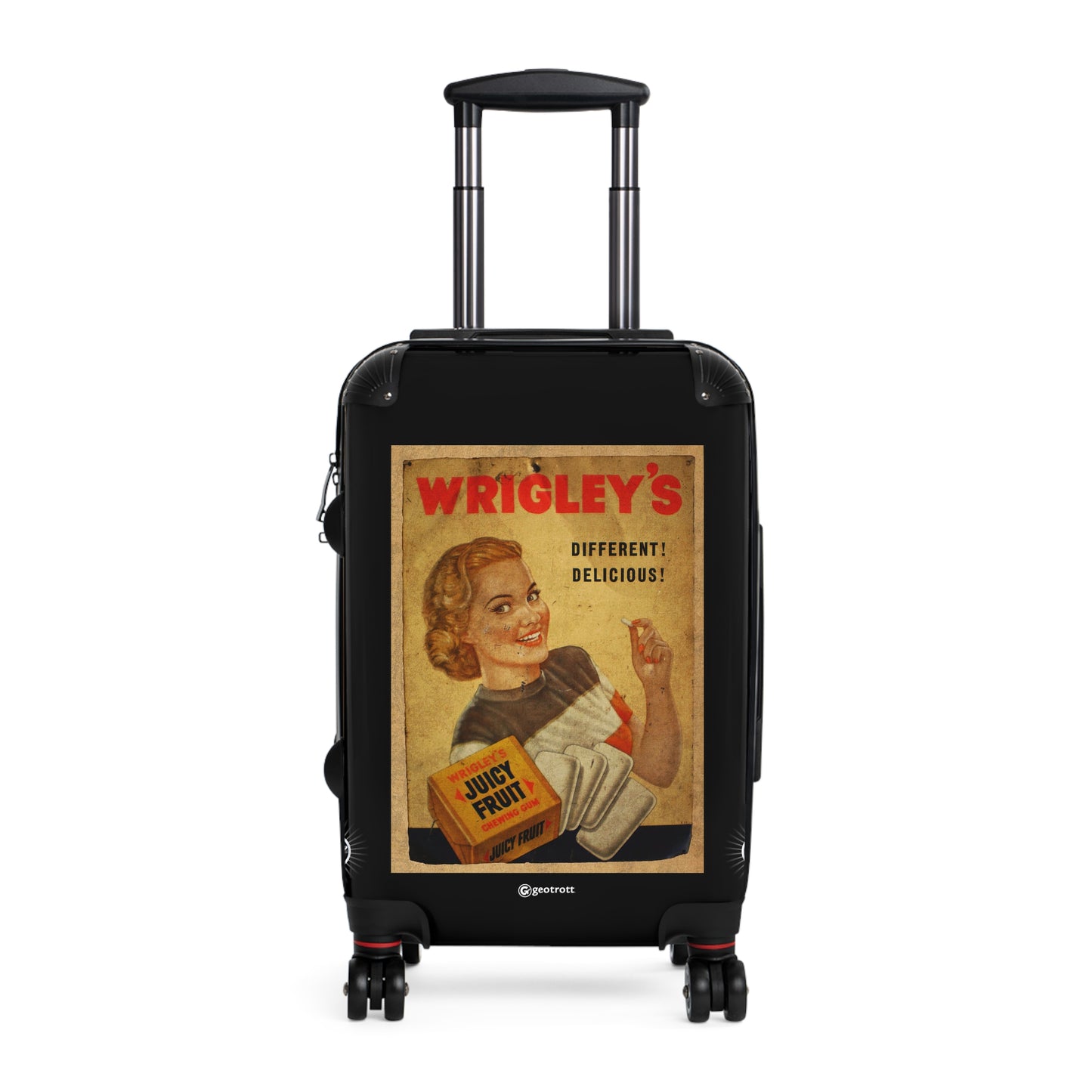 Wrigleys Juicy Fruit Chewing Gum Vintage Posters Retro Ad Luggage Bag Rolling Suitcase Spinner