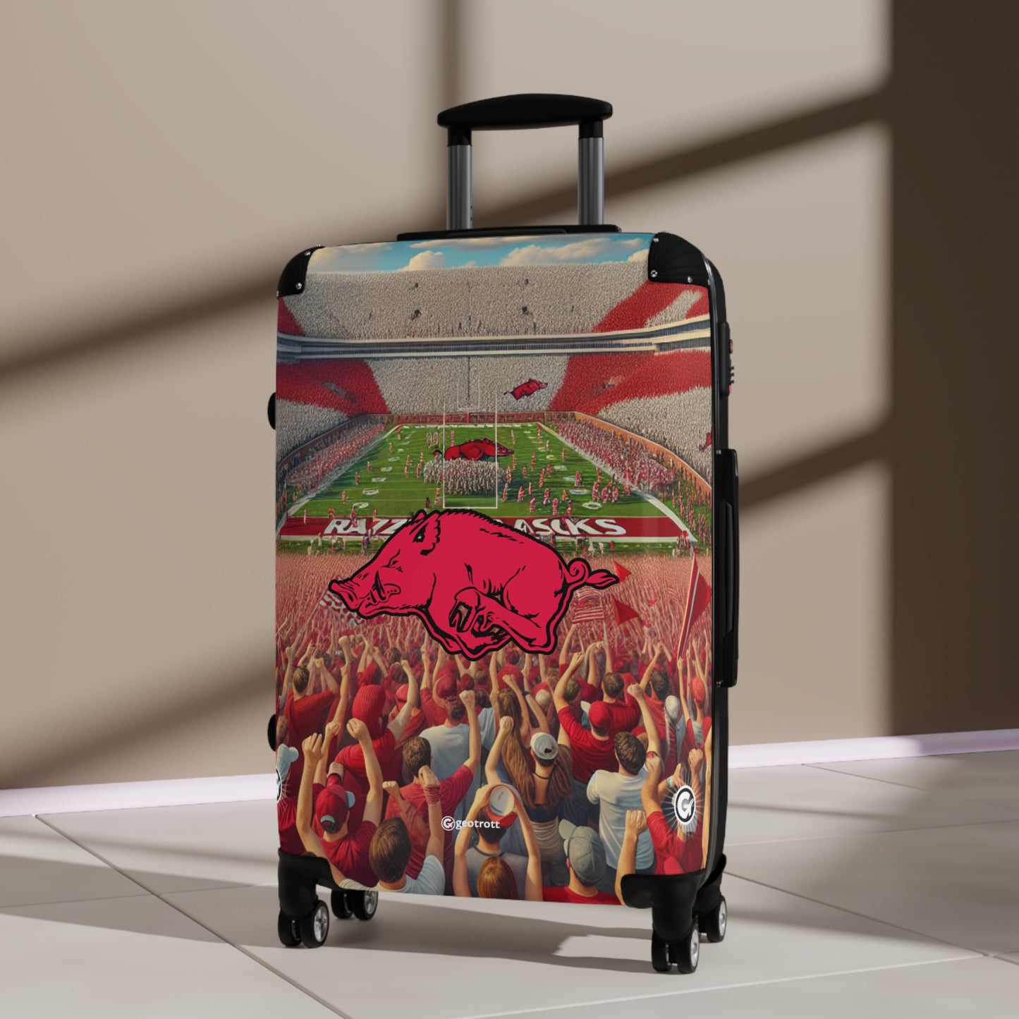 Arkansas University Razorbacks Football College Team Luggage Bag Rolling Suitcase Spinner