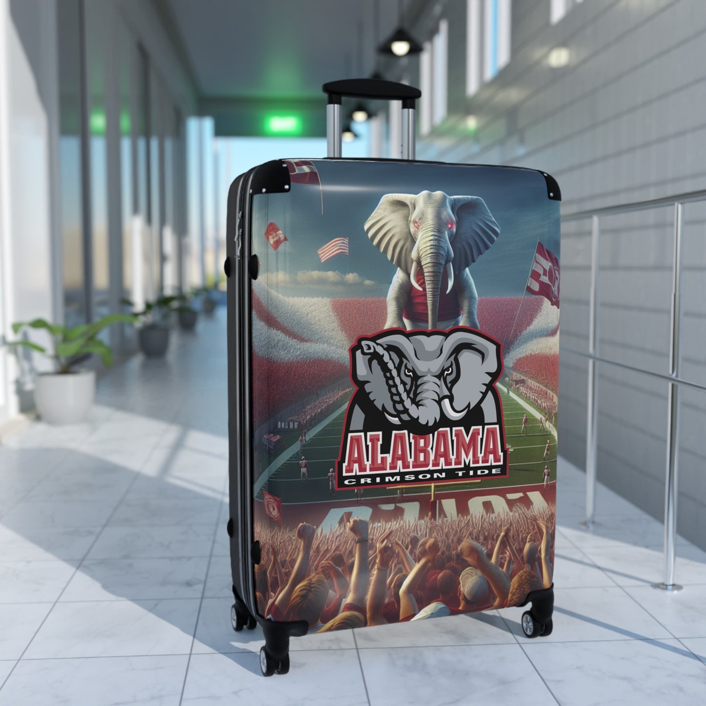 Alabama University Crimson Tide Football Team Luggage Bag Rolling Suitcase Spinner