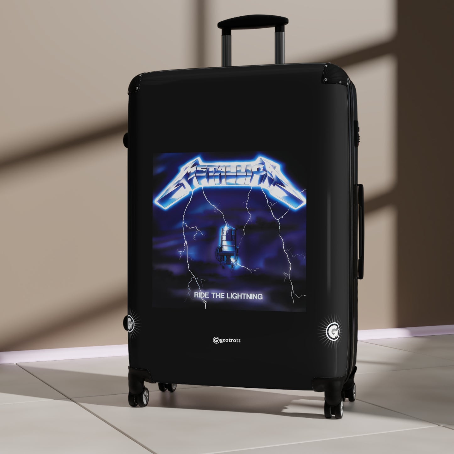 Metallica Ride the Lightning Eighties Music Album Luggage Bag Rolling Suitcase Spinner