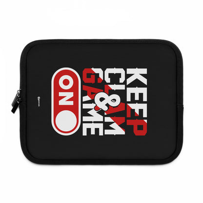 Funda para portátil ligera y suave de neopreno con el logo de Keep Calm Game ON Gamer Gaming