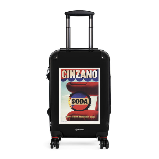 Cinzano Soda Aperitivo Dissetante Gradevolmente Amaro Vintage Posters Retro Ad Luggage Bag Rolling Suitcase Spinner