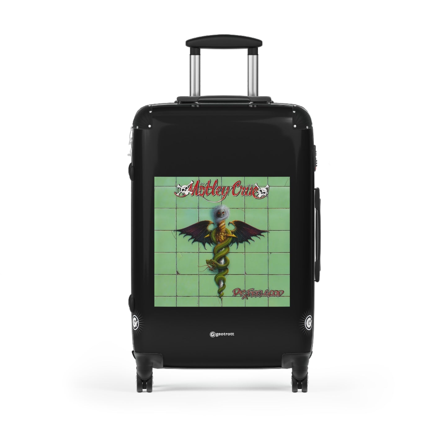 Montley Crue Dr Feelgood Eighties Music Album Luggage Bag Rolling Suitcase Spinner