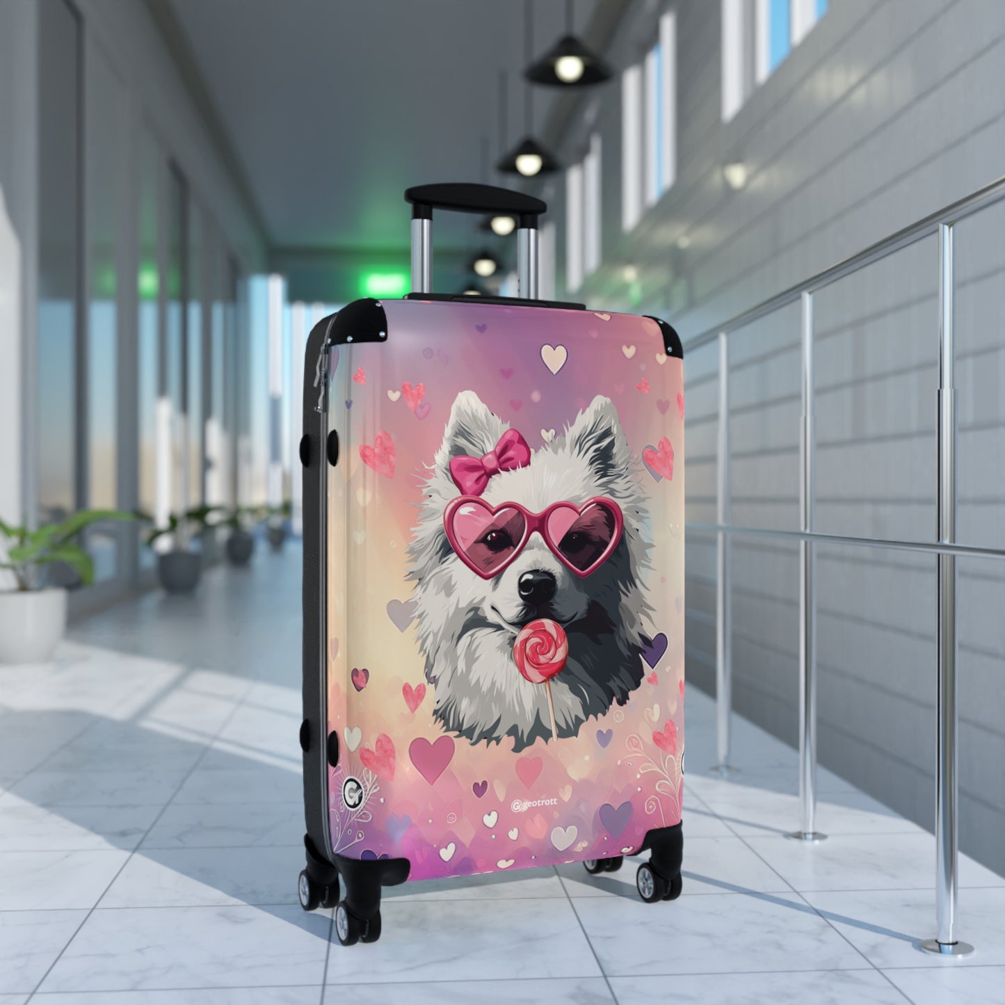 Sweet & Stylish: The Ultimate Pup Lover’s Statement Luggage Bag Rolling Suitcase Spinner