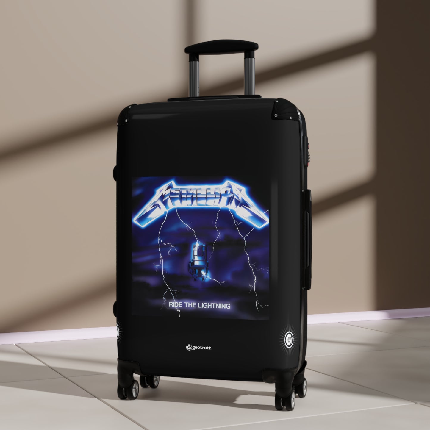 Metallica Ride the Lightning Eighties Music Album Luggage Bag Rolling Suitcase Spinner