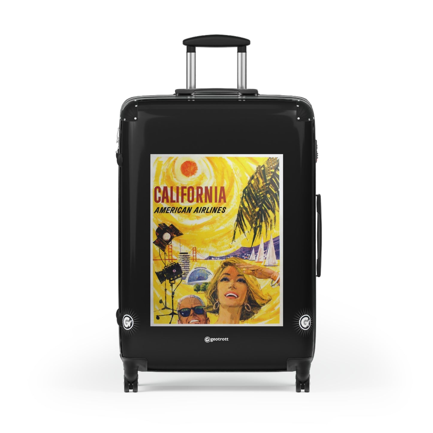 California American Airlines Vintage Posters Retro Ad Luggage Bag Rolling Suitcase Spinner