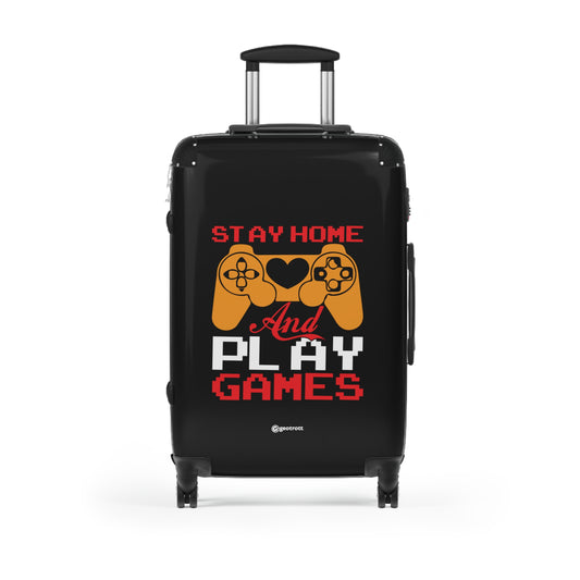 Stay Home and Play Games Gamer Gaming Suitcase-Bags-Geotrott