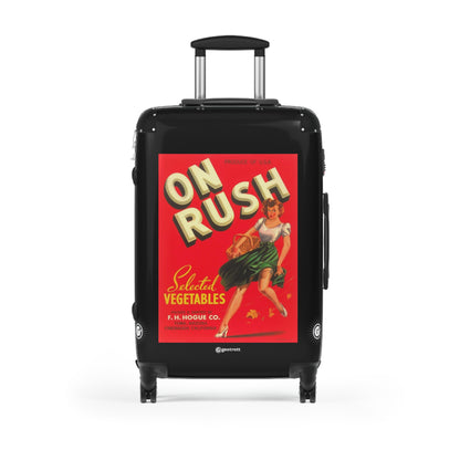 On Rush Selected Vegetables Vintage Posters Retro Ad Luggage Bag Rolling Suitcase Spinner