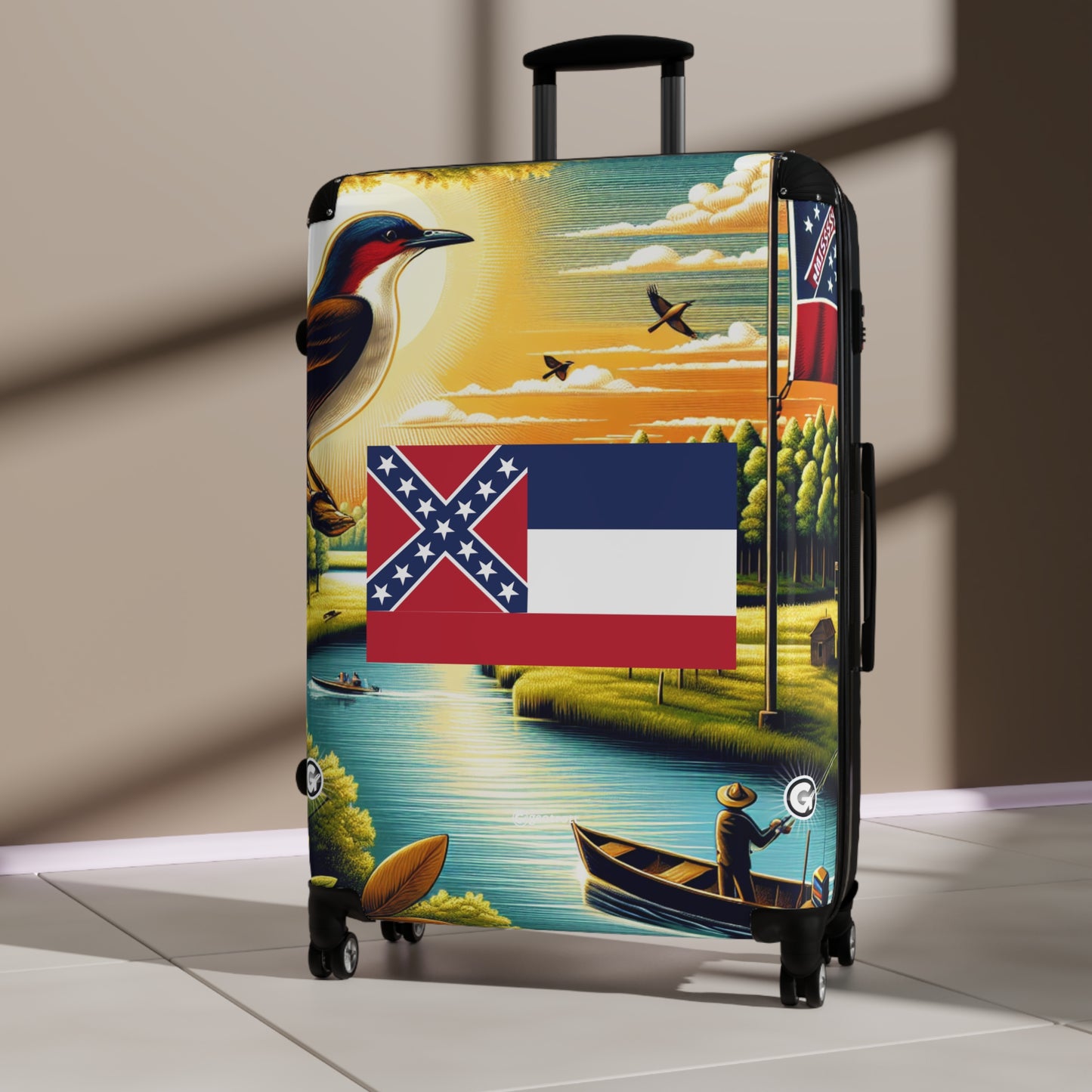 Mississippi USA STATE FLAGS Luggage Bag Rolling Suitcase Travel Accessories