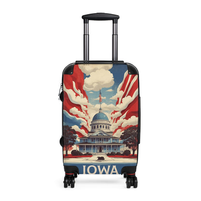 Iowa's Capitol Glory: Patriotic Travel Poster, Vintage State Pride Artwork Vintage Travel Poster