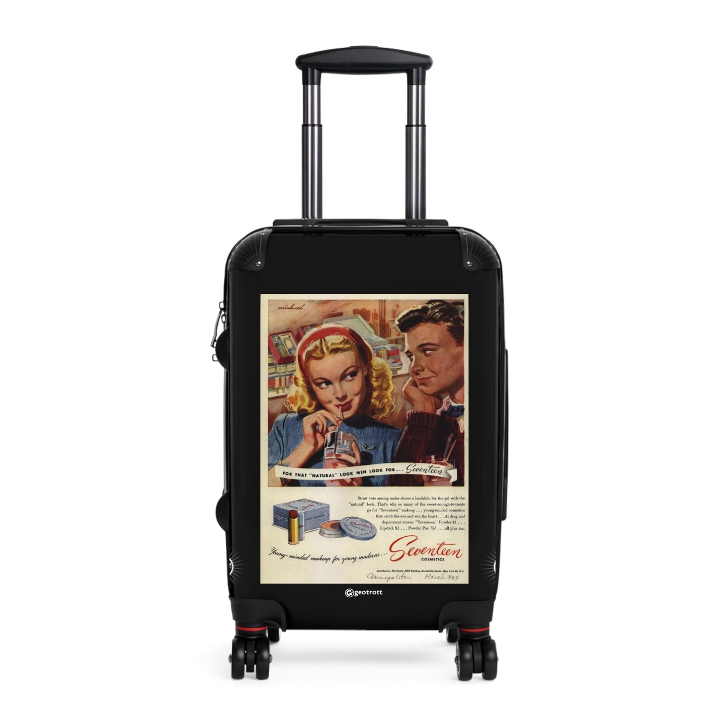 For That Natural Look Men Look For Seventeen Vintage Posters Retro Ad Luggage Bag Rolling Suitcase Spinner