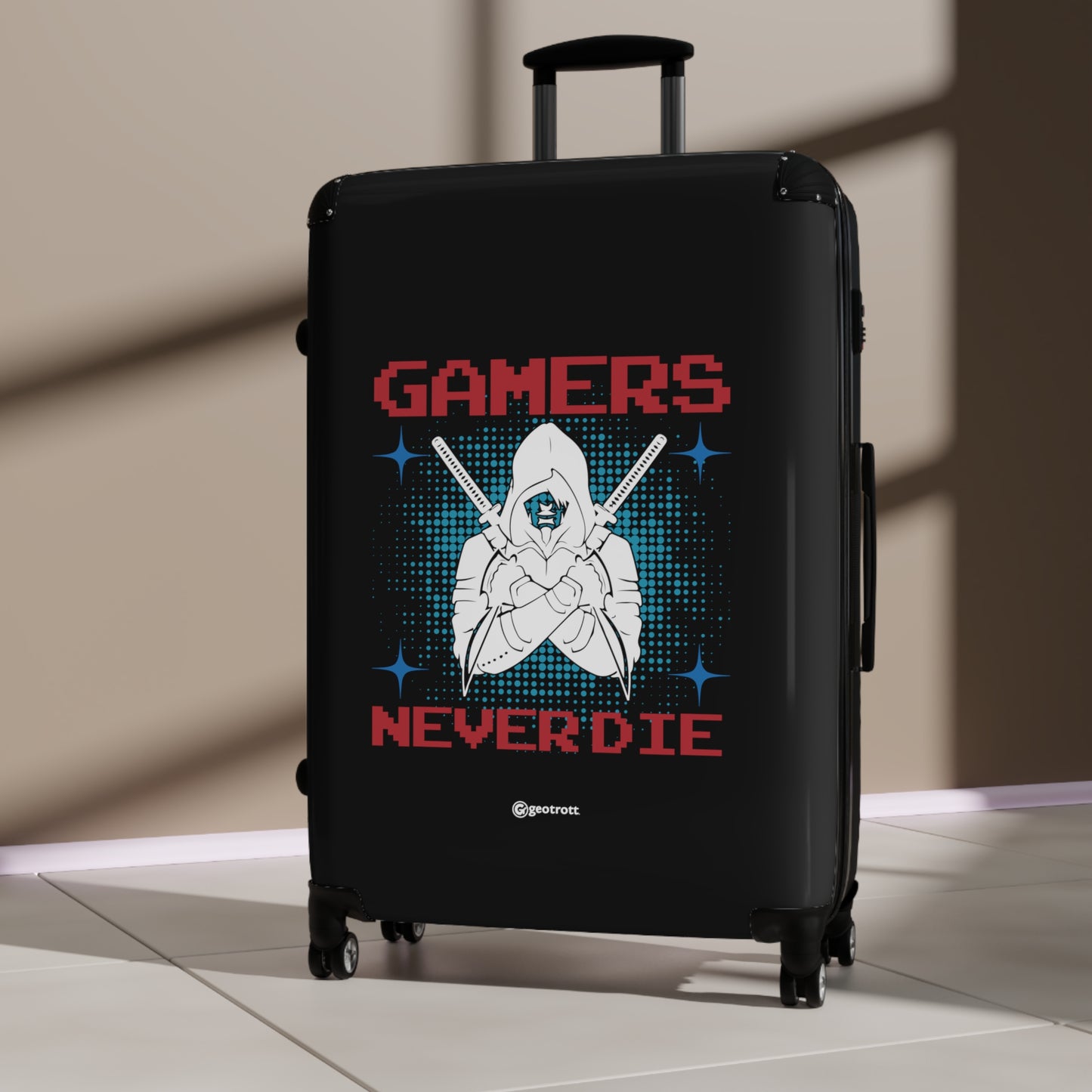 Gamers Never Die 3 Gamer Gaming Suitcase-Bags-Geotrott